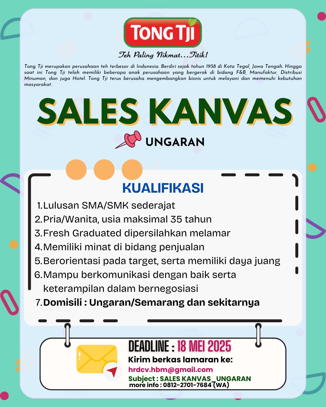 Lowongan Kerja Sales Kanvas Tong Tji Di Ungaran - Lowongankerjaonline.id &Quot;Tong Tji Ungaran: Canvassing Sales Opportunity&Quot;