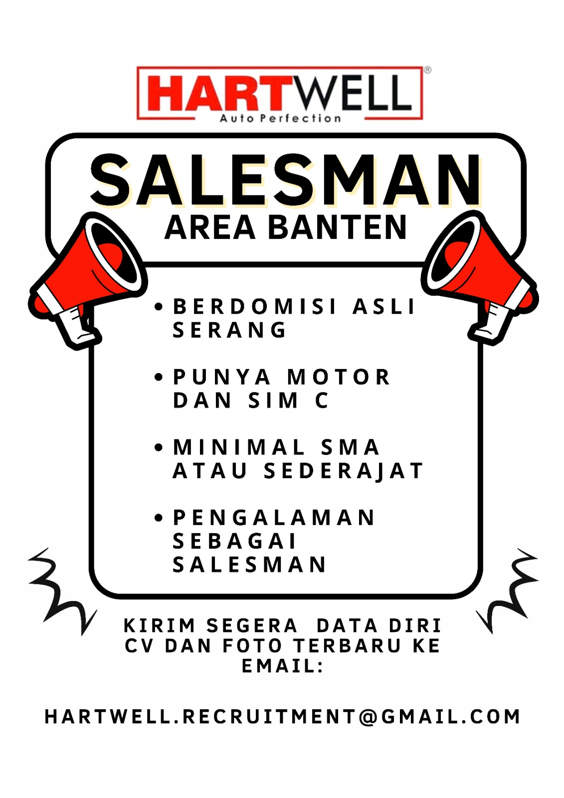 Lowongan Kerja Salesman Area Banten Di Banten - Lowongankerjaonline.id Sales Job: Banten Territory.
