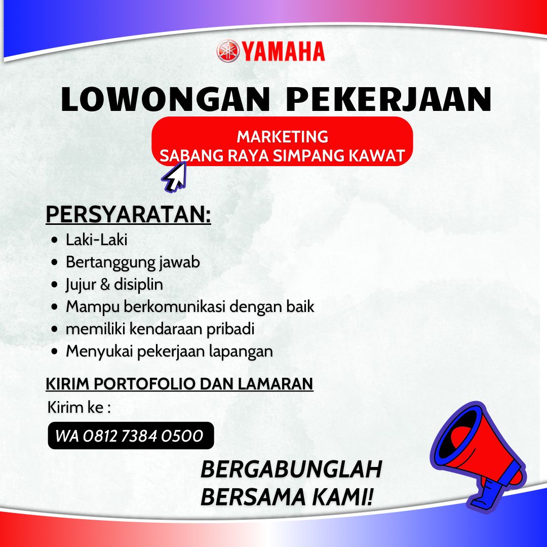 Lowongan Kerja Marketing Di Sabang Raya Simpang Kawat Di Kota Jambi - Lowongankerjaonline.id Marketing Job Opening: Sabang Raya Simpang Kawat, Jambi