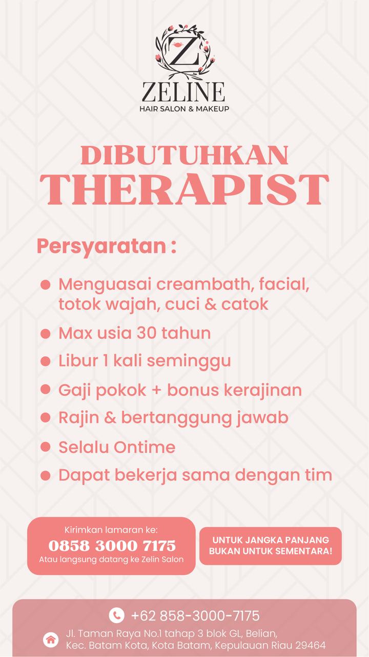 Lowongan Kerja Therapist Zeline Hair Salon &Amp; Makeup Di Batam - Lowongankerjaonline.id Here'S One Suggestion: Zeline Salon Batam: Hiring Talented Hair &Amp; Makeup Therapists