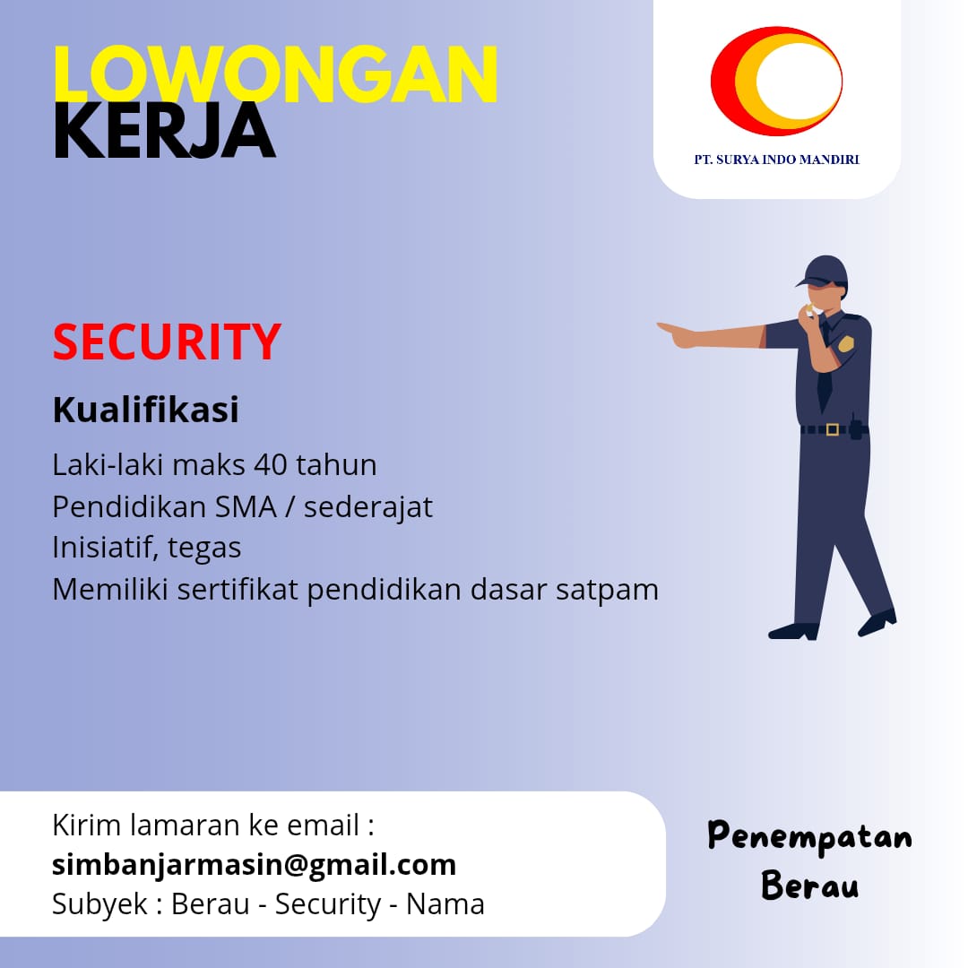 Lowongan Kerja Security Perusahaan Tidak Diketahui Di Bontang - Lowongankerjaonline.id Here Are A Few One-Line Alternate Titles For &Quot;Lowongan Kerja Security Di Bontang,&Quot; Focusing On Different Aspects: Security Guard Opening: Bontang Job Opportunity. (Simple And Direct) Hiring Security Personnel: Join Our Bontang Team! (Emphasizes Joining A Team) Bontang Security Job: Protecting Our Community. (Highlights Purpose) Immediate Security Vacancy: Apply Now In Bontang. (Focuses On Urgency) Secure Your Future: Security Jobs Available In Bontang. (Emphasizes Career) Guarding Bontang: Security Officer Positions Open. (More Descriptive) Security Opportunities Await: Bontang Positions Available. (More General) Now Hiring Security Guards For Bontang, East Kalimantan. (Includes Province) I Think The Best One Depends On What You Want To Emphasize. If I Had To Pick One That Is Most Effective, It Would Be : &Quot;Security Guard Opening: Bontang Job Opportunity.&Quot;