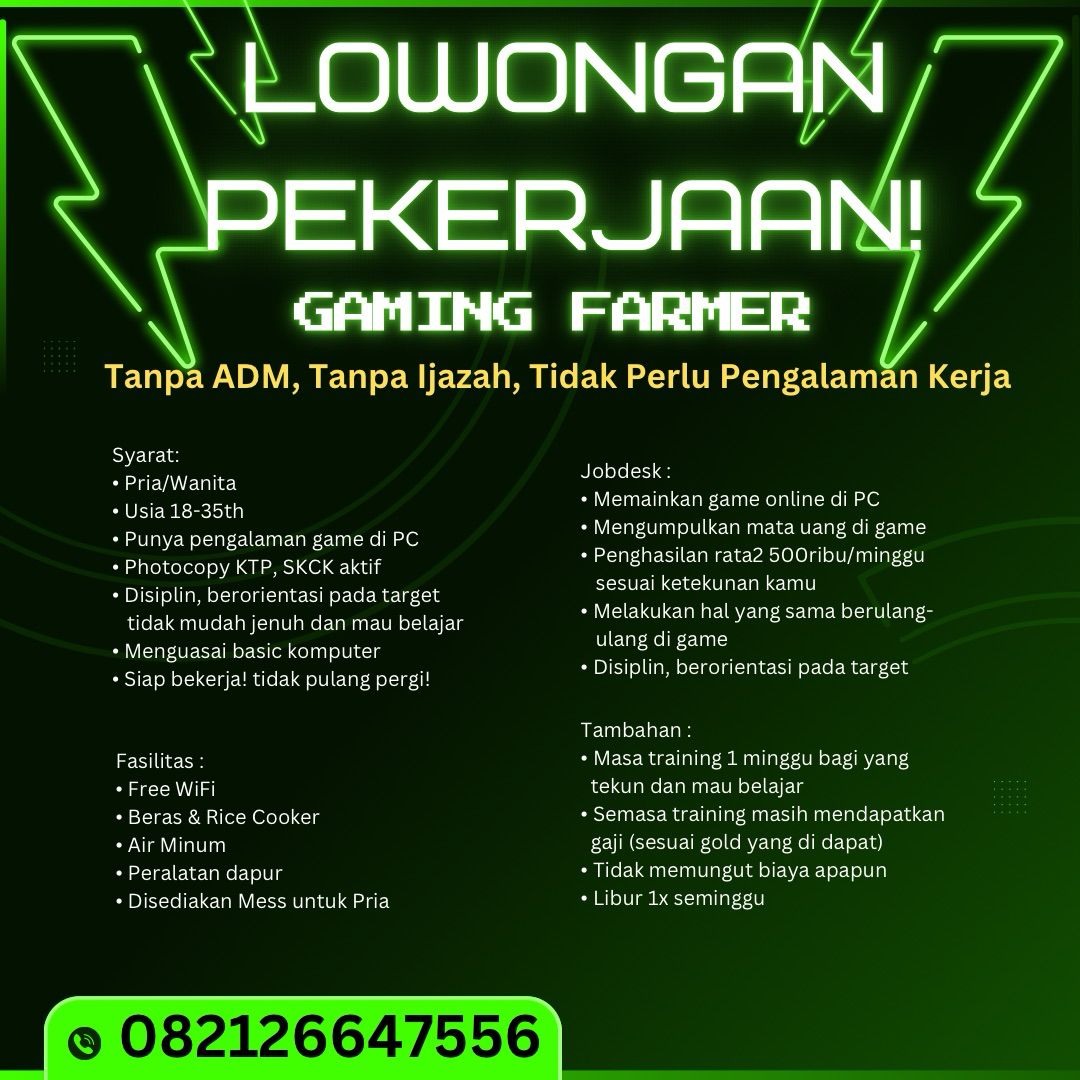 Here Are A Few One-Line Alternative Titles, Focusing On Different Aspects: Gaming Farmer Opportunity - Confidential Company In Purwakarta. (Direct And Clear) Purwakarta Gaming Farmer Role - Company Confidential. (Concise And Location-Focused) Secret Gaming Company Hiring Farmers In Purwakarta! (Intriguing And Playful) Gaming Farming Job In Purwakarta - Company Details Upon Application. (Emphasizes Application Process) Cultivate Your Gaming Career In Purwakarta! (Company Name Hidden) (More Creative And Aspirational)