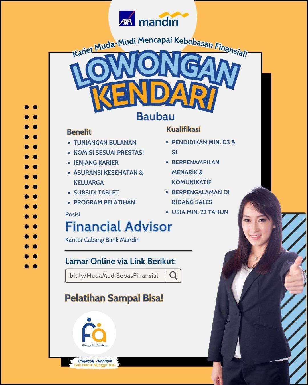 Lowongan Kerja Financial Advisor Bank Mandiri Di Makassar - Lowongankerjaonline.id Financial Advisor Opportunity At Bank Mandiri, Makassar