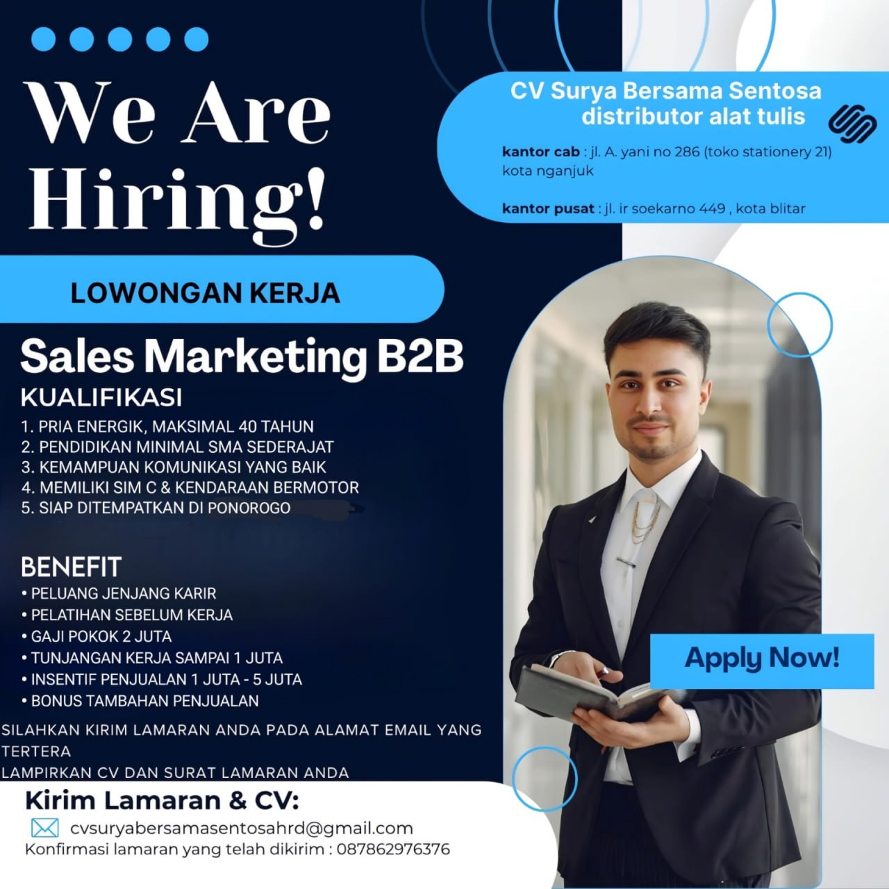 Lowongan Kerja Sales Marketing B2B Di Blitar - Lowongankerjaonline.id Sales Pro - B2B Blitar