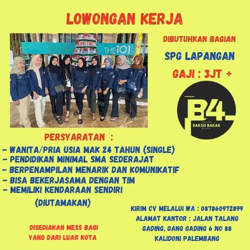 Lowongan Kerja Spg Lapangan Di Kota Palembang - Lowongankerjaonline.id Here'S A One-Line Alternative Title For &Quot;Lowongan Kerja Spg Lapangan Di Kota Palembang&Quot;: Spg Lapangan Palembang: Gabung Sekarang!